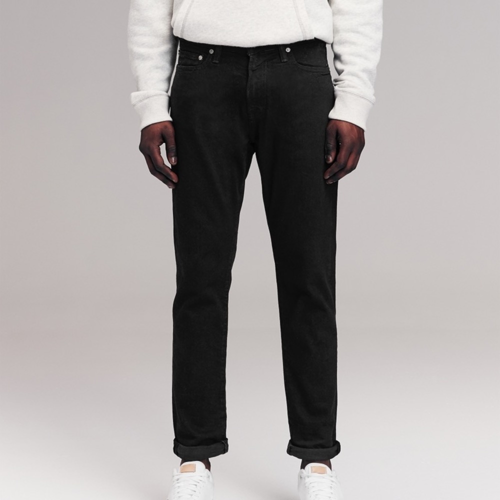 NWT Abercrombie & Fitch The Athletic Slim Black Jeans